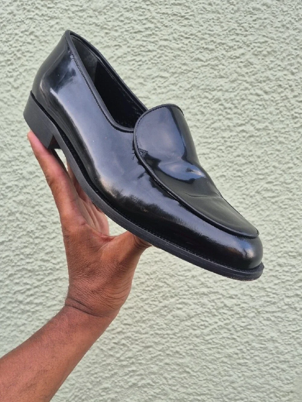 Bostonian (ITALY) Men's Florentine Black Patent Leather Slip-On Luxury Loafers